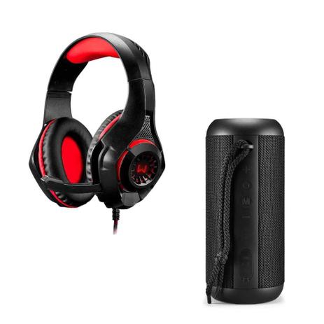 Combo High Tech - Headset Gamer Warrior Rama P3+USB P2 LED Vermelho e Caixa de Som Mega TWS Bluetooth 30W RMS Preta Multilaser - PH219K Menor preço em Combo High Tech - Headset Gamer Warrior Rama P3+USB P2 LED Vermelho e Caixa de Som Mega TWS Bluetooth 30W RMS Preta Multilaser - PH219K