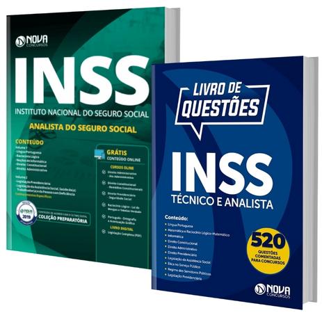 Combo INSS 2019 - Apostila Analista do Seguro Social + Livro Questões Comentadas - Editora Nova - Nova concursos Menor preço em Combo INSS 2019 - Apostila Analista do Seguro Social + Livro Questões Comentadas - Editora Nova - Nova concursos