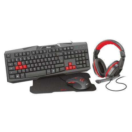 Combo Kit Gamer 4 em 1 Teclado/mouse/ Mouse Pad/ Headset Trust Gamer Menor preço em Combo Kit Gamer 4 em 1 Teclado/mouse/ Mouse Pad/ Headset Trust Gamer