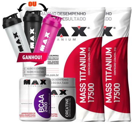 Menor preço em Combo Massa Titanium 17500 Creatina Bcaa Coq Max Titanium