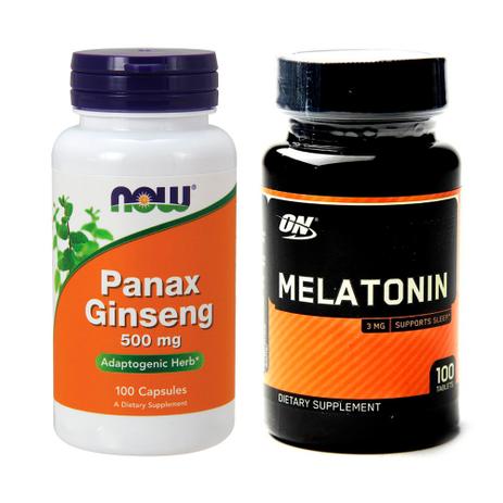 Combo Melatönïnä 3MG 100ct ON + Panax Giseng - Now Foods - Optimum nutrition + now foods Menor preço em Combo Melatönïnä 3MG 100ct ON + Panax Giseng - Now Foods - Optimum nutrition + now foods