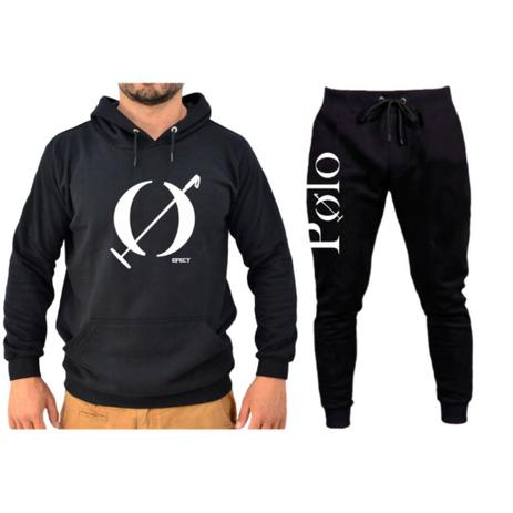 polo moletom com capuz logo