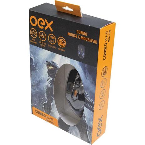 Combo mouse e mousepad gamer 2400dpi war mc100 oex Menor preço em Combo mouse e mousepad gamer 2400dpi war mc100 oex