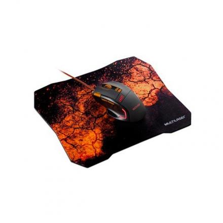 Combo Mouse Gamer e Mouse Pad Laranja Multilaser - MO256 Menor preço em Combo Mouse Gamer e Mouse Pad Laranja Multilaser - MO256