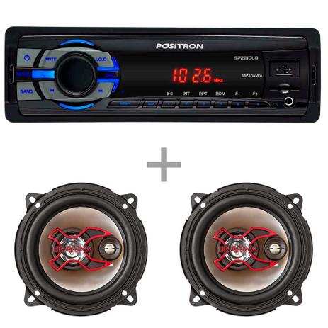 Combo MP3 Player SP2210-UB Positron+ par Alto Falantes Triaxiais B3X50 XBravox é boa?