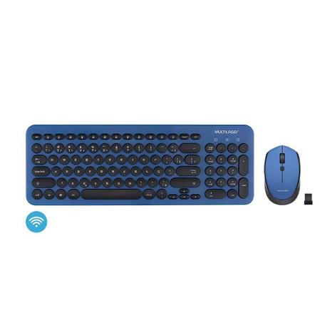 Combo Multimídia Sem Fio 2.4GHz Teclas Redondas Azul Usb 1600dpi - TC233 - Multilaser Menor preço em Combo Multimídia Sem Fio 2.4GHz Teclas Redondas Azul Usb 1600dpi - TC233 - Multilaser