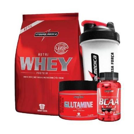 Combo Nutri Whey 907g Morango + BCAA 90 caps + Glutamina 150g + Coque - Integralmédica - Integralmedica é boa?