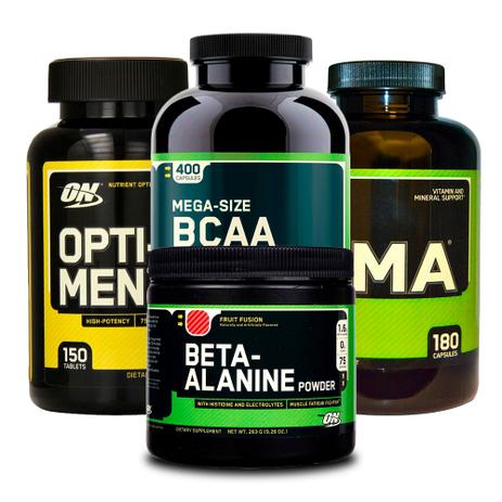 Combo Opti-Men 150 + BCAA 400 + ZMA 180 + Beta-Alanine ON - Optimum nutrition Menor preço em Combo Opti-Men 150 + BCAA 400 + ZMA 180 + Beta-Alanine ON - Optimum nutrition
