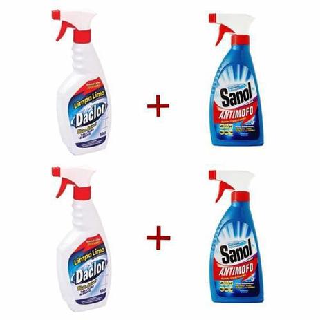 Combo para limpeza: 2 Anti Mofo E 2 Limpa Limo - Elimina Mofo E Limo de Paredes, Rejuntes, Azulejos e Ambientes Sanol Menor preço em Combo para limpeza: 2 Anti Mofo E 2 Limpa Limo - Elimina Mofo E Limo de Paredes, Rejuntes, Azulejos e Ambientes Sanol