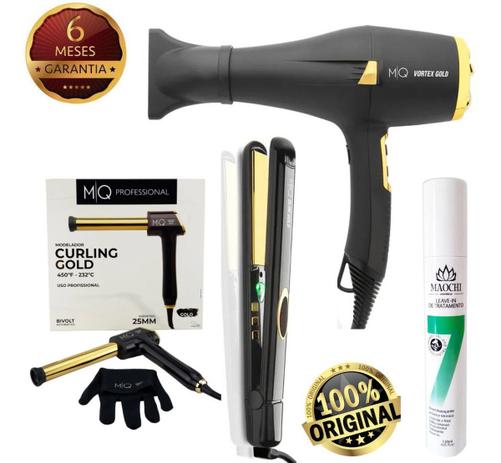 Combo Profissional Mq Deluxe Gold+secador+modelador+prancha Menor preço em Combo Profissional Mq Deluxe Gold+secador+modelador+prancha