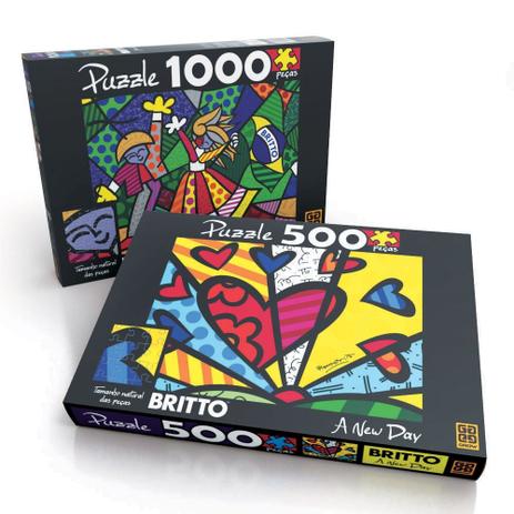 Combo Puzzle Romero Britto - 500 e 1000 peças - Grow Menor preço em Combo Puzzle Romero Britto - 500 e 1000 peças - Grow