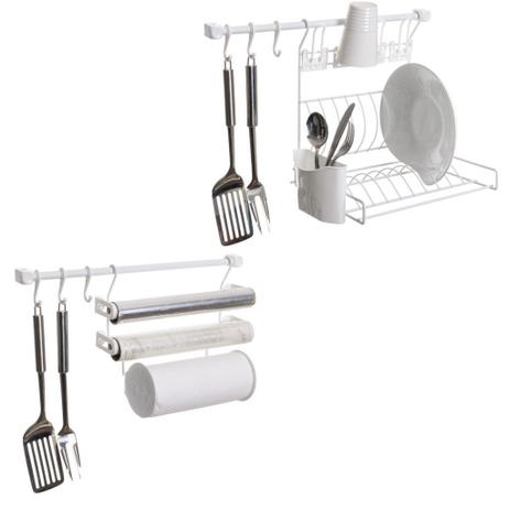 Combo Requinte Master A + B Barra Suspensa Escorredor Porta Rolos Ganchos - Metaltru Menor preço em Combo Requinte Master A + B Barra Suspensa Escorredor Porta Rolos Ganchos - Metaltru