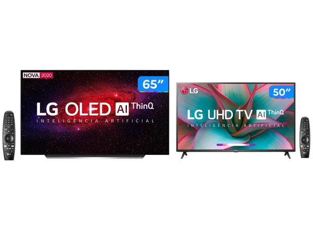 Combo Smart TV 4K LG OLED IPS 65” OLED65CXPSA - Wi-Fi HDR Inteligência Artificial 4 HDMI + LED 50” Menor preço em Combo Smart TV 4K LG OLED IPS 65” OLED65CXPSA - Wi-Fi HDR Inteligência Artificial 4 HDMI + LED 50”