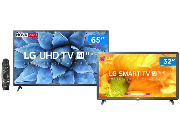 Combo Smart TV UHD 4K LED IPS 65” LG 65UN7310PSC - Wi-Fi + Smart TV HD LED 32” Wi-Fi Bluetooth Menor preço em Combo Smart TV UHD 4K LED IPS 65” LG 65UN7310PSC - Wi-Fi + Smart TV HD LED 32” Wi-Fi Bluetooth