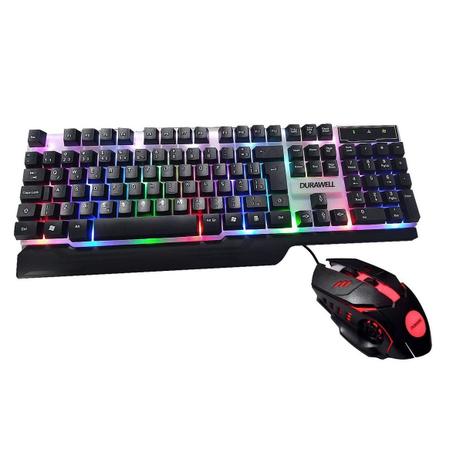 Combo Teclado + Mouse Gamer Iluminado RGB Prova D'água DW-550 - Durawell Menor preço em Combo Teclado + Mouse Gamer Iluminado RGB Prova D'água DW-550 - Durawell