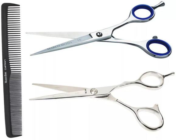 Combo tesoura fio navalha silver 5,5 + tesoura laser 5,5 + pente de corte carbono 13cm marco boni Menor preço em Combo tesoura fio navalha silver 5,5 + tesoura laser 5,5 + pente de corte carbono 13cm marco boni