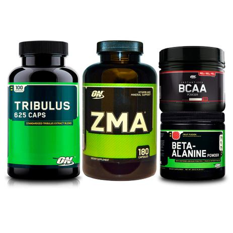 Combo Tribülüs 100 Cap + ZMA 180 Cap+ Beta-Alanine + BCAA ON - Optimum nutrition Menor preço em Combo Tribülüs 100 Cap + ZMA 180 Cap+ Beta-Alanine + BCAA ON - Optimum nutrition