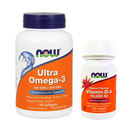 Combo Ultra Omega 3 90 Sgels + Vit D3 10000 120 Sgels Now F - Now foods Menor preço em Combo Ultra Omega 3 90 Sgels + Vit D3 10000 120 Sgels Now F - Now foods