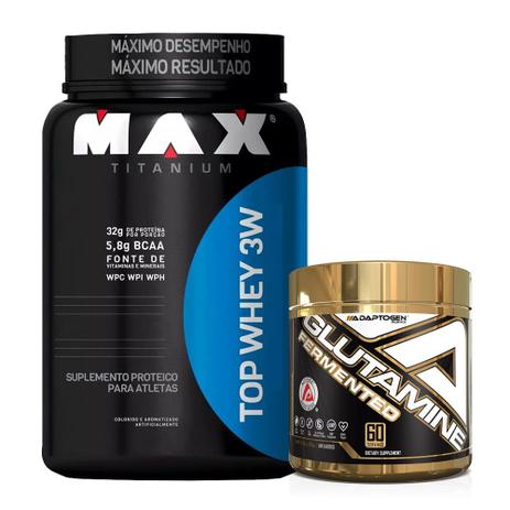 Combo Whey 3W 900g Café C/ Leite + Glutamina 300g Adaptogen - K-fit Menor preço em Combo Whey 3W 900g Café C/ Leite + Glutamina 300g Adaptogen - K-fit