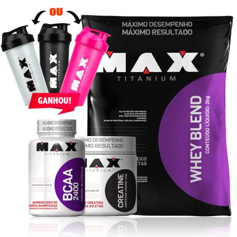 Combo Whey Blend Protein + Creatina + Bcaa + Coq Max Titaniu - Max titanium é boa?