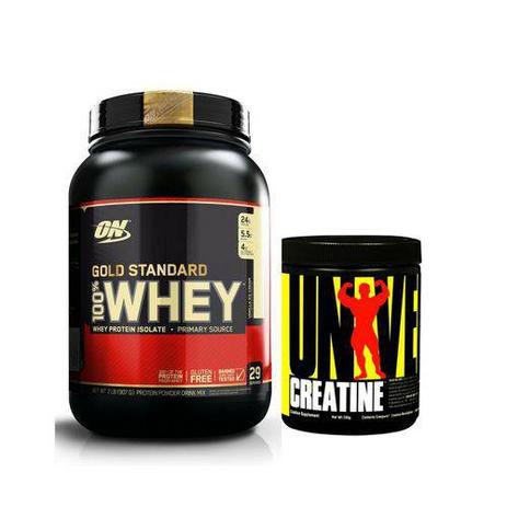 Combo Whey Gold Standard 907grOptimum Nutrition + Creatina Universal 200gr Chocolate Menor preço em Combo Whey Gold Standard 907grOptimum Nutrition + Creatina Universal 200gr Chocolate