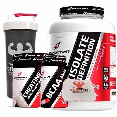 Combo - Whey Isolado Isolate Definition 2000g Morango + Bcaa + Creatina + Porta Caps + Coqueteleira - Body Action - Bodyaction Menor preço em Combo - Whey Isolado Isolate Definition 2000g Morango + Bcaa + Creatina + Porta Caps + Coqueteleira - Body Action - Bodyaction