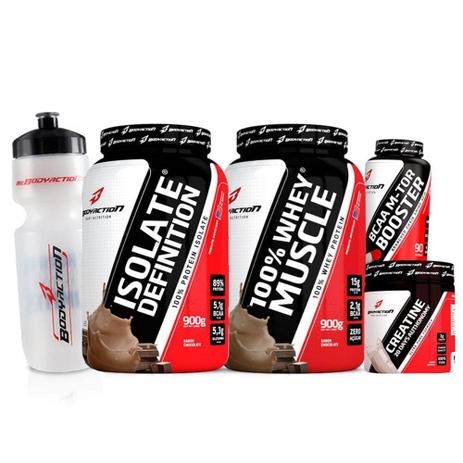 Combo Whey Isolado Puro 100 Wey Muscle Creatina Bcaa Squeeze Hipertrofia Massa Magra - Body action Menor preço em Combo Whey Isolado Puro 100 Wey Muscle Creatina Bcaa Squeeze Hipertrofia Massa Magra - Body action