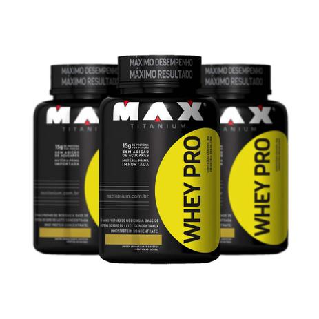 Combo Whey Protein Pro Concentrado Max Titanium 1kg 3 unidades é boa?
