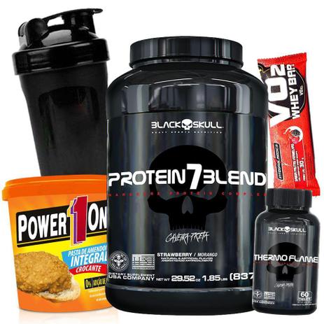 Combo Whey Protein + Termogenico + Pasta de Amendoim 1kg - Black skull Menor preço em Combo Whey Protein + Termogenico + Pasta de Amendoim 1kg - Black skull