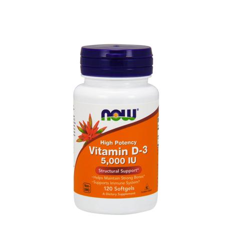 Combo x10 Vitamina D3 5000 UI (120 Softgels) Now Foods Menor preço em Combo x10 Vitamina D3 5000 UI (120 Softgels) Now Foods