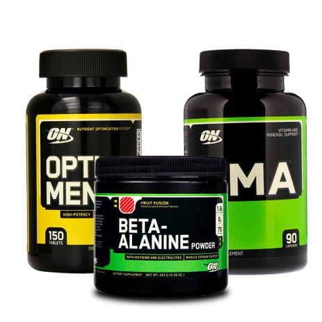 Combo ZMA 90 Caps + Opti-Men 150 Tabs + Beta-Alanine ON - Optimum nutrition Menor preço em Combo ZMA 90 Caps + Opti-Men 150 Tabs + Beta-Alanine ON - Optimum nutrition