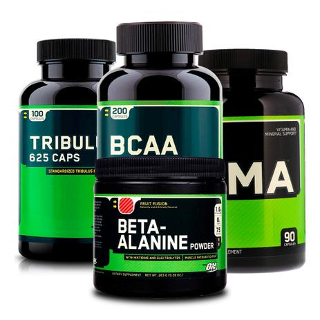 Combo ZMA 90 + Tribülüs 100 + Beta-Alanine + BCAA 200 ON - Optimum nutrition Menor preço em Combo ZMA 90 + Tribülüs 100 + Beta-Alanine + BCAA 200 ON - Optimum nutrition