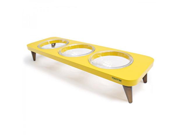 Comedouro Bebedouro Tomtom Triplo Vidro Pet Cachorro Gato Ração Amarelo - Tomtom pet Menor preço em Comedouro Bebedouro Tomtom Triplo Vidro Pet Cachorro Gato Ração Amarelo - Tomtom pet