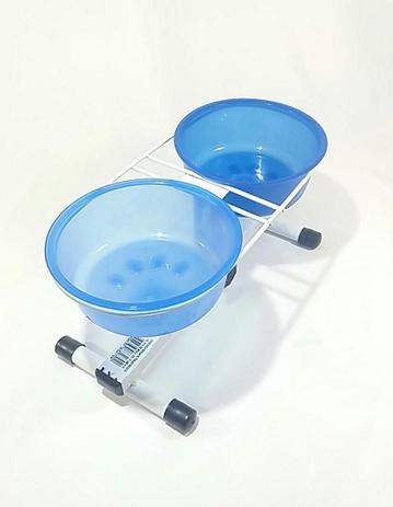 Comedouro duplo c/ Suporte Ajustável - Pés antiderrapantes - 750ml p/ tigela - Pet injet Menor preço em Comedouro duplo c/ Suporte Ajustável - Pés antiderrapantes - 750ml p/ tigela - Pet injet