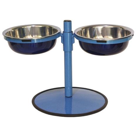 Comedouro Duplo Grande c. regulagem: Azul Pigmentado - Gastrobel Menor preço em Comedouro Duplo Grande c. regulagem: Azul Pigmentado - Gastrobel