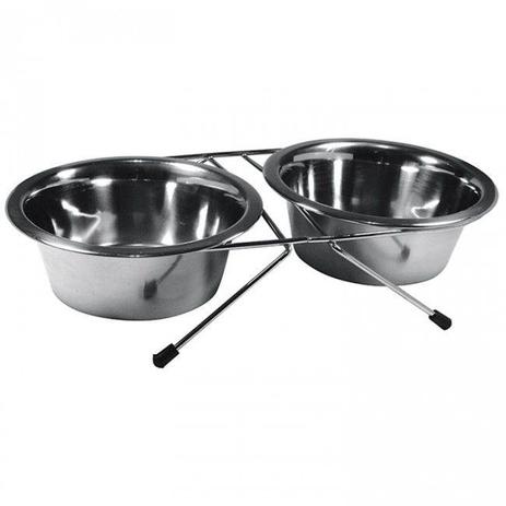 Comedouro e Bebedouro Duplo Inox 1500ml - Jambo Menor preço em Comedouro e Bebedouro Duplo Inox 1500ml - Jambo