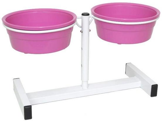 Comedouro Plastico Suporte Regulavel Rosa - São pet Menor preço em Comedouro Plastico Suporte Regulavel Rosa - São pet