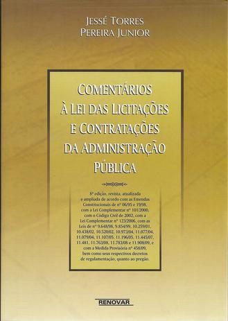 Comentarios a lei das licitacoes e contratacoes da administracao publica - - isbn - 9788571477537 - Renovar Menor preço em Comentarios a lei das licitacoes e contratacoes da administracao publica - - isbn - 9788571477537 - Renovar