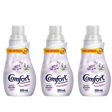 Comfort Puro Relax Amaciante De Roupas Concentrado 500ml (Kit C/03) Menor preço em Comfort Puro Relax Amaciante De Roupas Concentrado 500ml (Kit C/03)