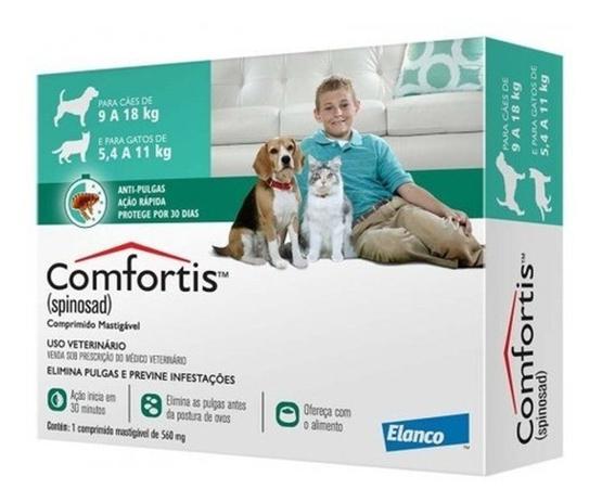 Comfortis Anti Pulgas Cães 9 A 18kg Gatos 5,4 A 11kg - AGROPET NUTRIMED Menor preço em Comfortis Anti Pulgas Cães 9 A 18kg Gatos 5,4 A 11kg - AGROPET NUTRIMED