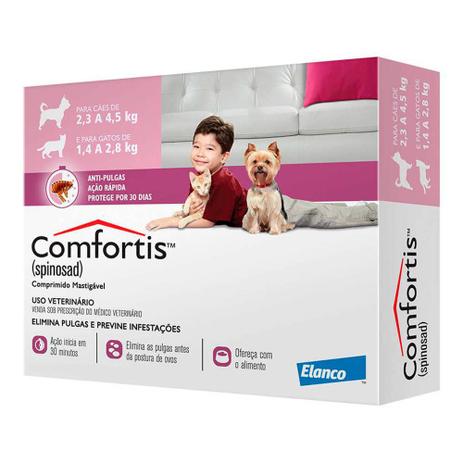 Comfortis Anti Pulgas para Cães de 2,3 a 4,5kg e Gatos de 1,4 a 2,8kg com 1 Comprimido Menor preço em Comfortis Anti Pulgas para Cães de 2,3 a 4,5kg e Gatos de 1,4 a 2,8kg com 1 Comprimido