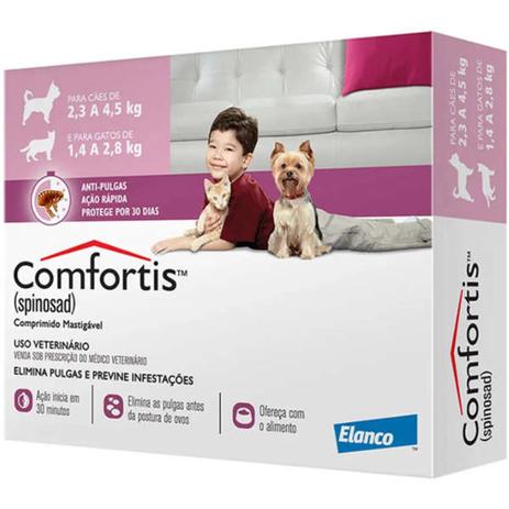 Comfortis para Cães 2,3 a 4 Kg e Gatos 1,4 a 2,8 Kg - 140 mg - Antipulgas - Elanco Menor preço em Comfortis para Cães 2,3 a 4 Kg e Gatos 1,4 a 2,8 Kg - 140 mg - Antipulgas - Elanco