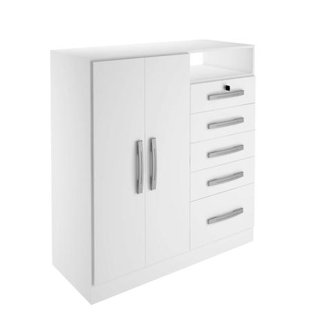 Cômoda 2 Portas 5 Gavetas Guatemala Genialflex Branco Brilho é boa?