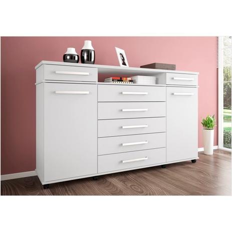 Cômoda 2 Portas 7 Gavetas London - Branco - Demóbile Menor preço em Cômoda 2 Portas 7 Gavetas London - Branco - Demóbile