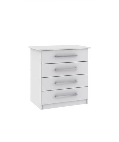 Cômoda 4 Gavetas Branco - Moveis rodial Menor preço em Cômoda 4 Gavetas Branco - Moveis rodial