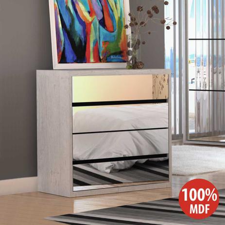 Cômoda 4 Gavetas Espelhada 100 Mdf 812e Branco Tx - Foscarini Menor preço em Cômoda 4 Gavetas Espelhada 100 Mdf 812e Branco Tx - Foscarini