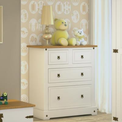 Cômoda 4 gavetas smile - mdf e madeira maciça - creme/pinus - Serpil Menor preço em Cômoda 4 gavetas smile - mdf e madeira maciça - creme/pinus - Serpil