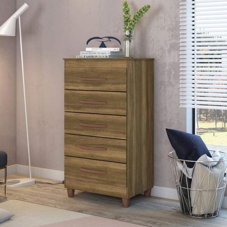 Cômoda 5 Gavetas Artebras Siena Móveis Amendoa Menor preço em Cômoda 5 Gavetas Artebras Siena Móveis Amendoa