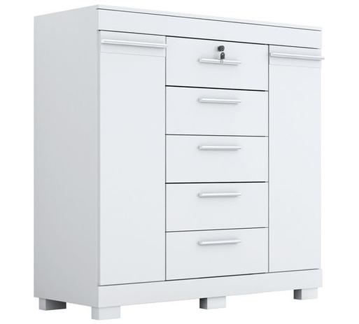 Cômoda 5 Gavetas com Chave e Sapateira Diana ACP Móveis Branco - Acp Moveis Menor preço em Cômoda 5 Gavetas com Chave e Sapateira Diana ACP Móveis Branco - Acp Moveis