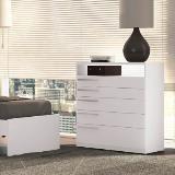 Cômoda 5 Gavetas e Nicho 100 MDP - Branco Brilho - Kappesberg Menor preço em Cômoda 5 Gavetas e Nicho 100 MDP - Branco Brilho - Kappesberg